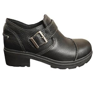 NWOT Harley Davidson vintage Black Leather Tatum Buckle moto ankle Boots 7.5